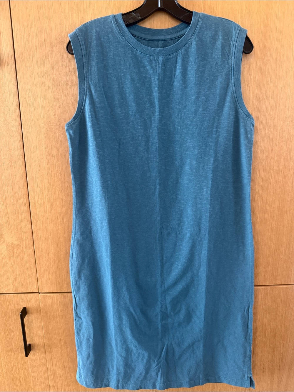 Pact Organic Soft-Slub Essential Muscle Tee Dress Color Deep Aqua Size Small - Picture 4 of 6